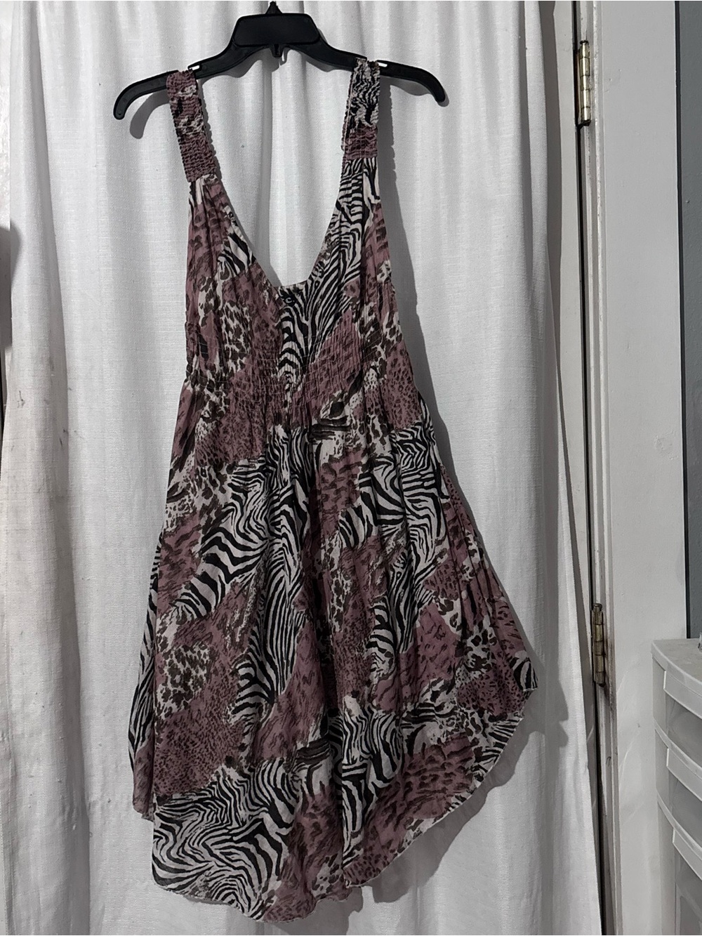 ETC Animal Print Zebra Leopard Flowy Dress Size Large